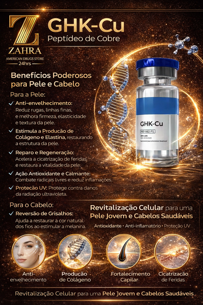 GHK-CU 50MG + 1 AMPOLINHA DE ÁGUA BAC - FULL