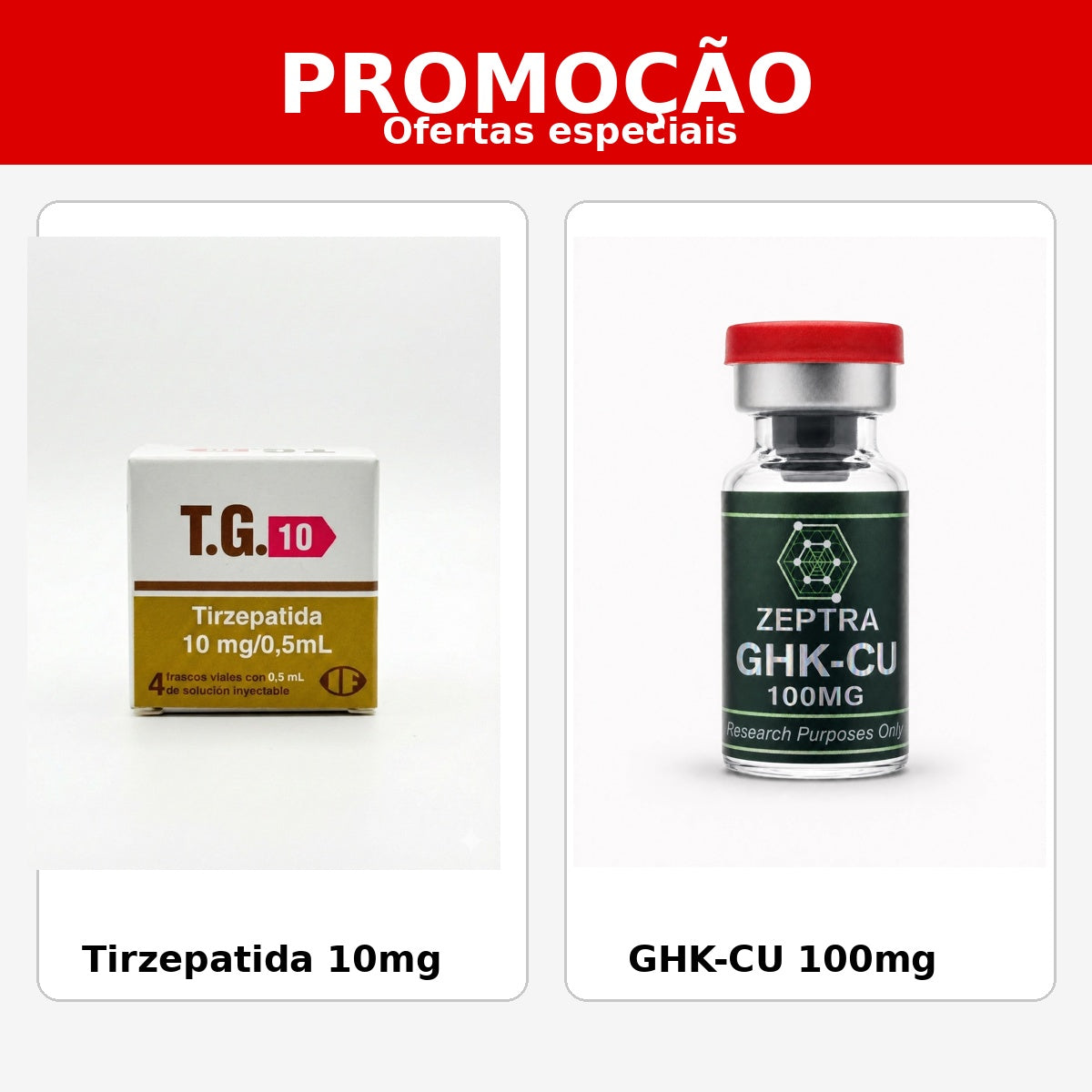 TG 10mg + GHK-CU 100mg ZEPTRA (AGUA BAC INCLUSO)