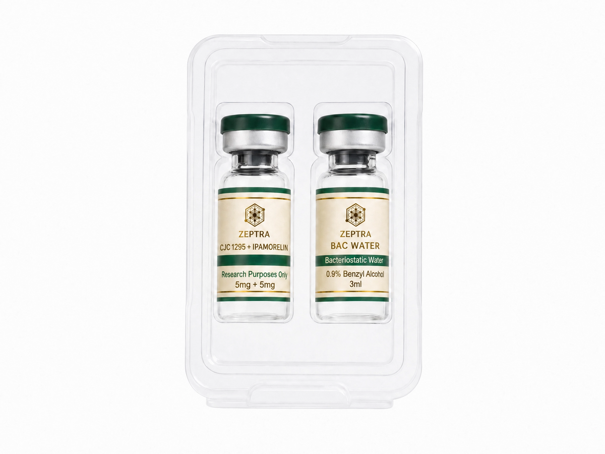 CJC 1295 5MG + IPAMORELIN 5MG — TOTAL 10MG + AGUA BACTERIOSTÁTICA - ZEPTRA